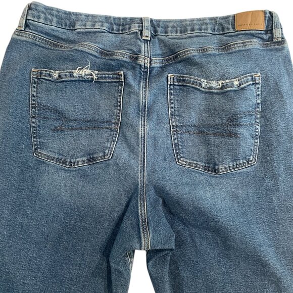 American Eagle Curvy Mom Jeans Size 20 Short Blue Stretch medium Wash Denim - Picture 6 of 15